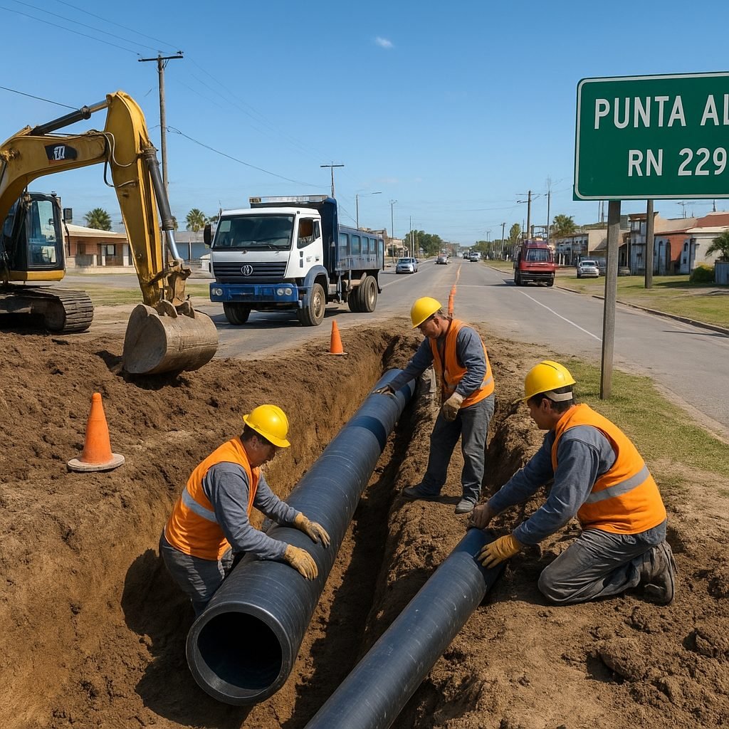 Punta Alta: avanza el recambio de un acueducto de 315 mm para fortalecer el suministro (26/08/2026)