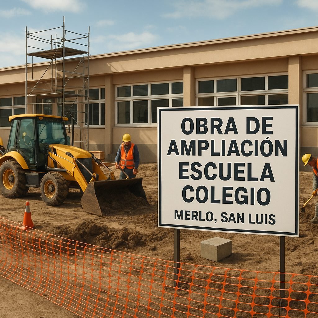 Claudio Poggi firma decreto de adjudicación para ampliar la Escuela N°288 en Piedra Blanca Abajo, Merlo (San Luis) (26/08/2026)
