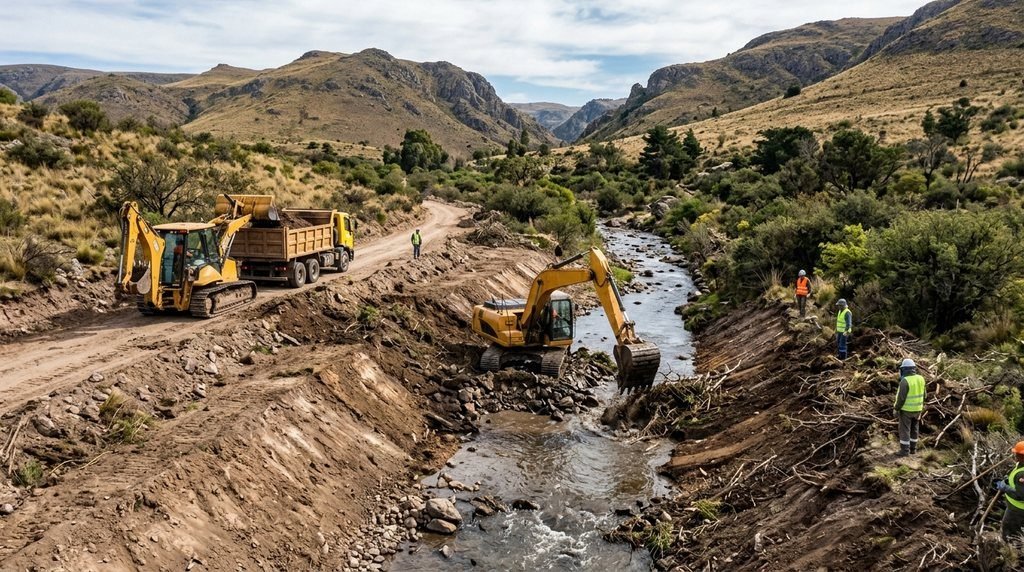 La Provincia avanza con el saneamiento del arroyo San Bernardo en Tornquist (08/09/2026)