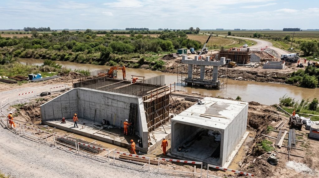 El puente sobre el arroyo Saladillo alcanza un 55% de avance entre Fuentes y Villa Mugueta (03/10/2026)