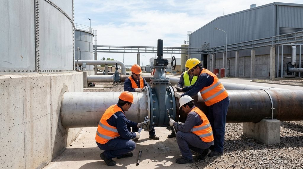 Avanza en Bahía Blanca la conexión de una nueva cisterna de 30 millones de litros (03/10/2026)